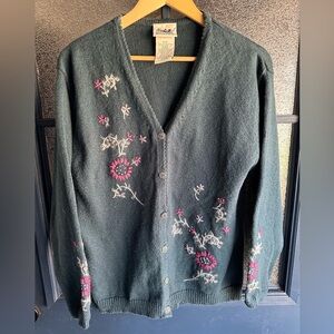 Northern Reflections Floral Embroidered Cardigan